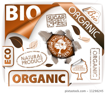 Set of bio, eco, organic elements Set of bio, eco, organic elements 11298245