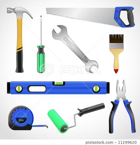 Realistic carpenter tools icons collection Realistic carpenter tools icons collection 11299620