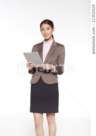Portrait of Beautiful Businesswoman Isolated on White Background 11302028