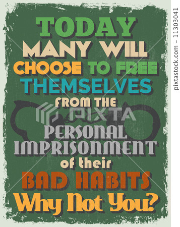 Retro Vintage Motivational Quote Poster. Vector illustration 11303041