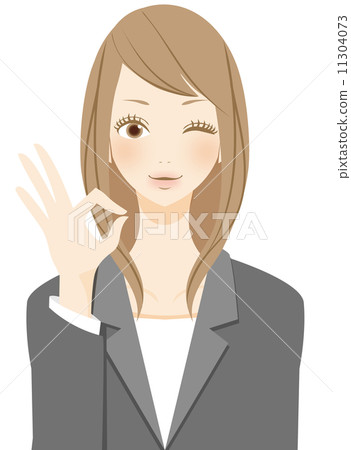 Business woman making an OK sign 11304073