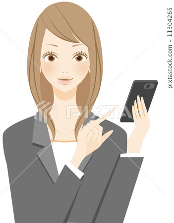 Business woman who operates smartphone Business woman who operates smartphone 11304265