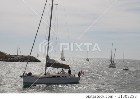 Yacht and Marseille harbor a yacht and the port of Marseille Yacht and Marseille harbor a yacht and the port of Marseille 11305258