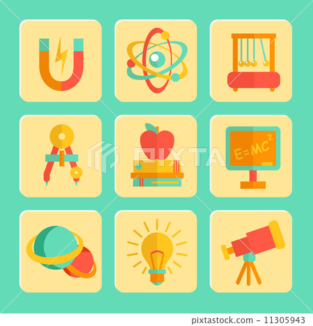 Physics Flat Design Icons Set - Stock Illustration [11305943] - PIXTA