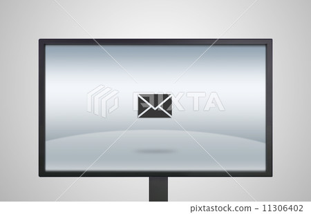 desktop Monitor display with email letter icon 11306402