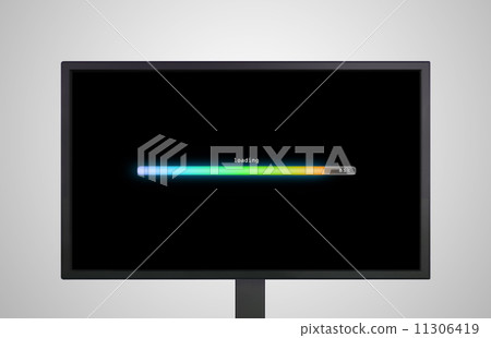 desktop Monitor display with loading color bar desktop Monitor display with loading color bar 11306419