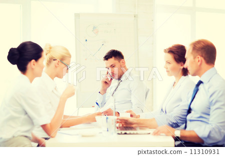 stressed male boss on business meeting stressed male boss on business meeting 11310931