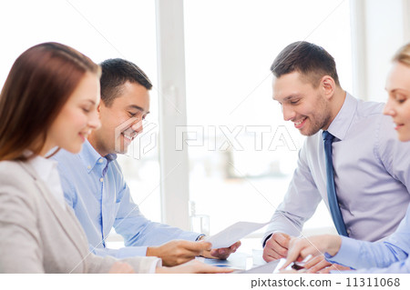 business team having meeting in office business team having meeting in office 11311068