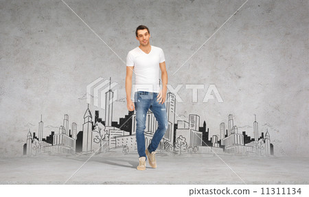 smiling young man in white t-shirt smiling young man in white t-shirt 11311134