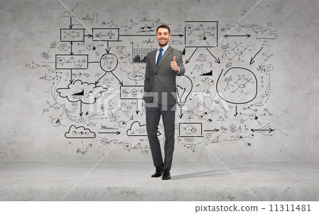 handsome businessman showing thumbs up handsome businessman showing thumbs up 11311481