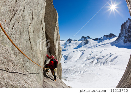 Climbing in Mont Blanc, Alps. Climbing in Mont Blanc, Alps. 11313720