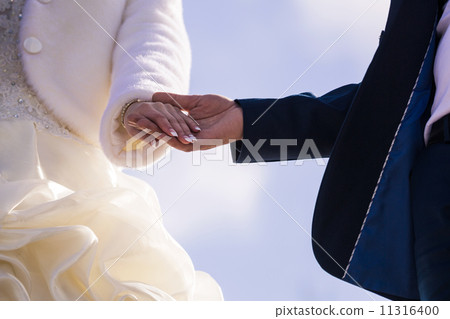 Bride and groom holding hands Bride and groom holding hands 11316400
