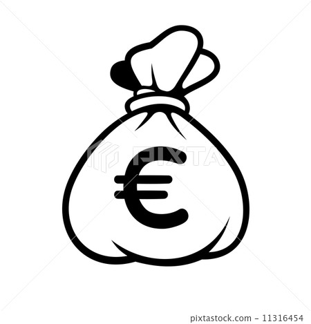 Euro Money Icon with Bag. Vector. 11316454