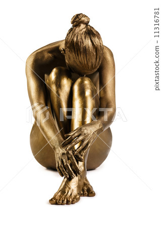 Golden statue of Valkyrie concept 11316781
