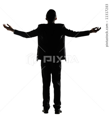 Asian businessman open arms feel free Asian businessman open arms feel free 11317283