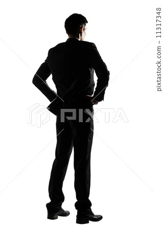 Silhouette of business man standing Silhouette of business man standing 11317348