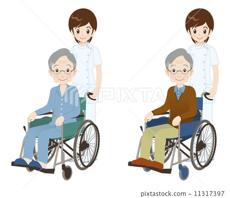 Wheelchair aged female nurse 11317397