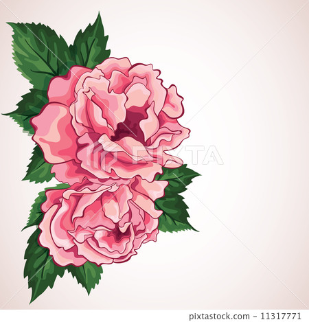 Invitation card with beautiful flowers. Flower vector background 11317771