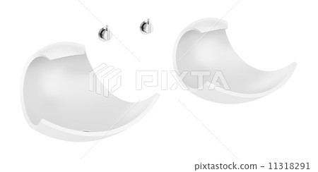 double ceramic bathroom sink isolated on white background double ceramic bathroom sink isolated on white background 11318291