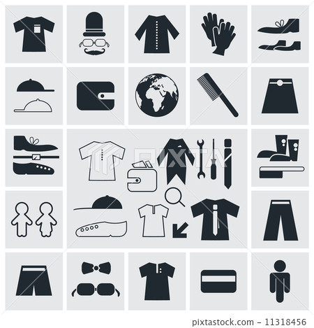 Clothes - Fashion Vector Square Flat Icons Clothes - Fashion Vector Square Flat Icons 11318456