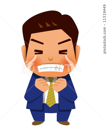 Businessman crying and holding a fist 11319449