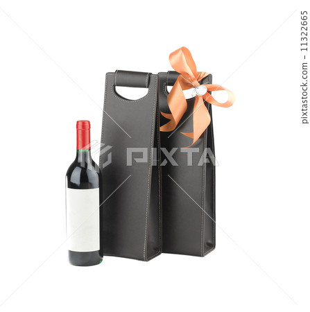 luxury leather wine bag and wine bottle 11322665