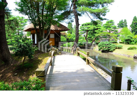 Aizu Matsudaira Garden Ochijyuen先生橋到Kamejima和Kamejima 11323330