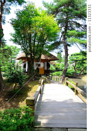 Aizu Matsudaira Garden Ochijyuen先生橋到Kamejima和Kamejima 11323331