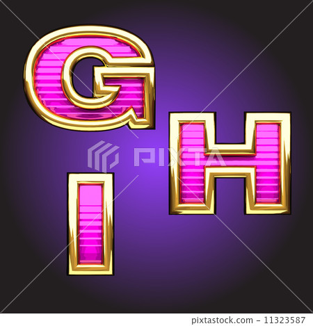 Vector pink letters with gold 11323587