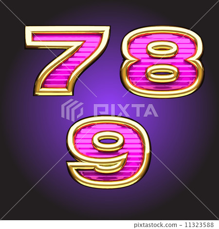 Vector pink letters with gold 11323588