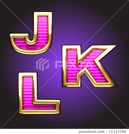 Vector pink letters with gold 11323590