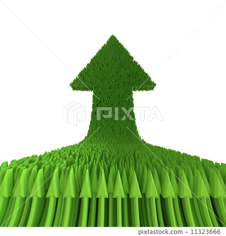 3d green arrow isolated on white background - Stock Illustration ...