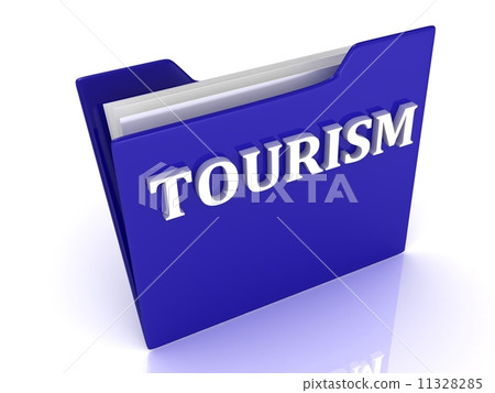 TOURISM bright white letters on a blue folder TOURISM bright white letters on a blue folder 11328285