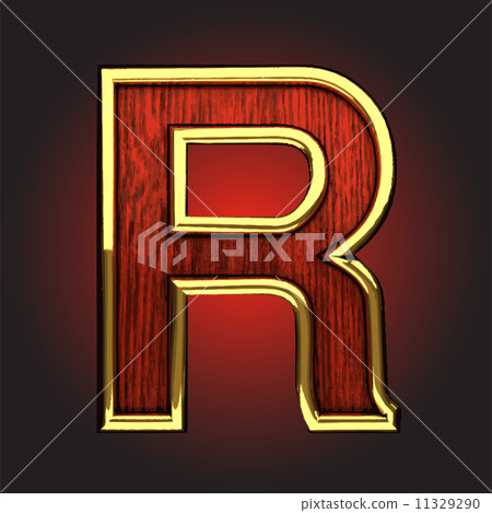 Vector golden figure with red wood 11329290