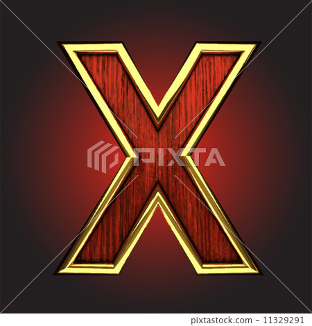 Vector golden figure with red wood Vector golden figure with red wood 11329291