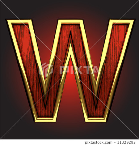 Vector golden figure with red wood 11329292