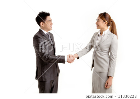 Businessman and Businesswoman Shaking Hands Businessman and Businesswoman Shaking Hands 11330228