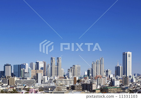 晴朗的天空藍天新宿摩天大樓組·全視圖圖像413 晴朗的天空藍天新宿摩天大樓組·全視圖圖像413 11331103