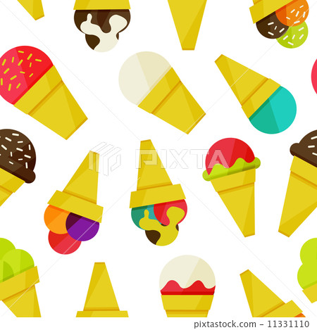 Seamless background with ice-cream vector illustration 11331110