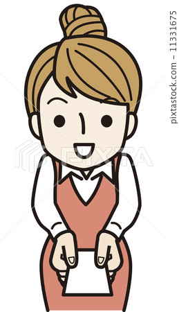 图库插图: 递名片的女商人