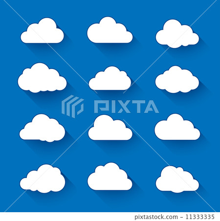 White clouds on blue sky with long shadow 11333335