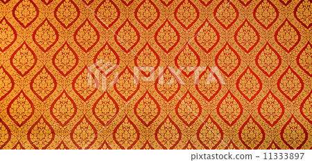 The Traditional Thai style art golden painting pattern on the wa The Traditional Thai style art golden painting pattern on the wa 11333897