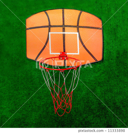 Basketball court on green background Basketball court on green background 11333898