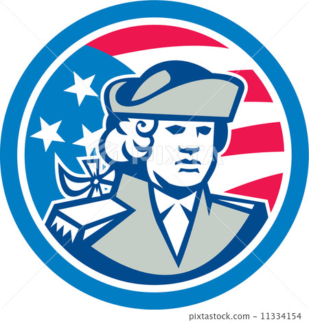 American Patriot Bust Stars and Stripes Flag 11334154