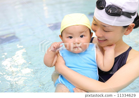 嬰兒游泳9個月大的嬰兒 11334629