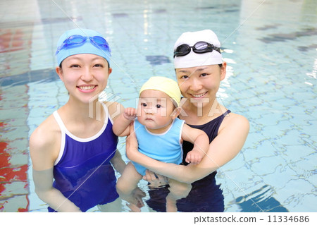 Baby swimming 11334686