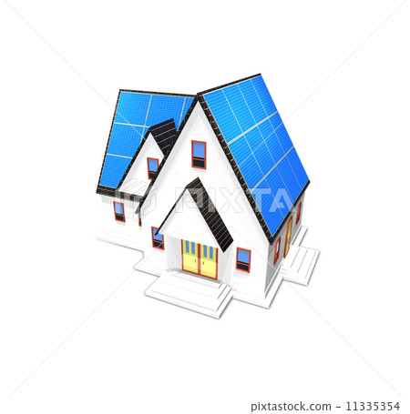 Solar panels on eco houses and roofs Solar panels on eco houses and roofs 11335354