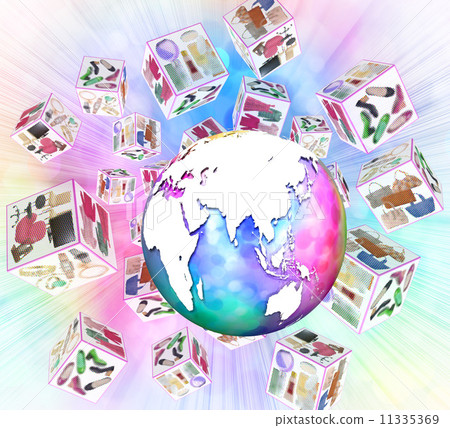 許多主頁和世界地圖 11335369