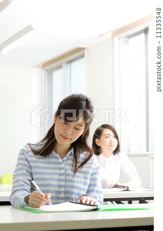 兩個女人在教室裡學習 兩個女人在教室裡學習 11335548