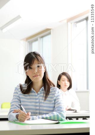 兩個女人在教室裡學習 11335549